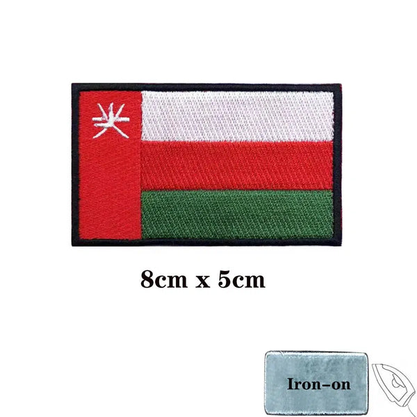 Oman Flag Patch - Iron On/Hook & Loop Patch