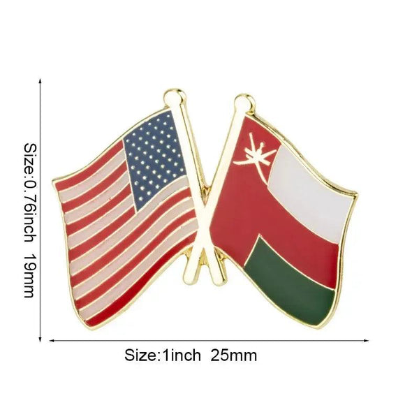 Oman Friendship Flag Lapel Pin Collection - Enamel Pin Flag