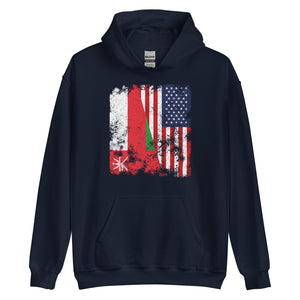 Oman USA Flag - Half American Hoodie