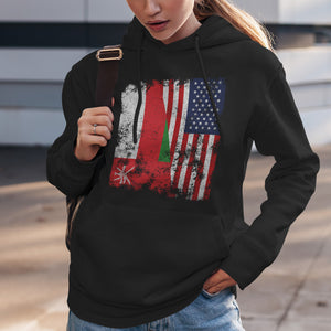 Oman USA Flag - Half American Hoodie