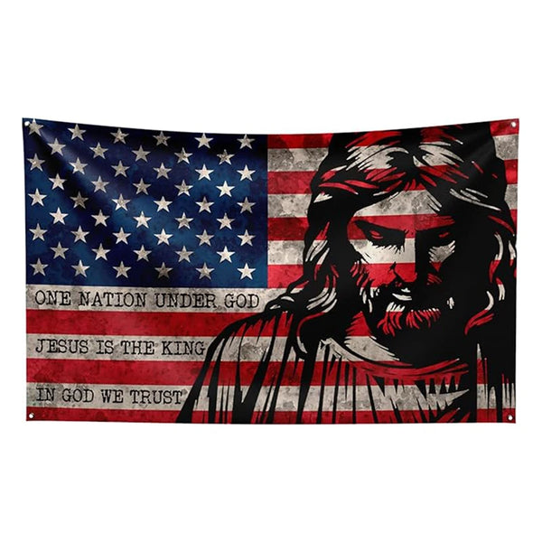 One Nation Under God Flag - 90x150cm(3x5ft) - American Jesus Flag