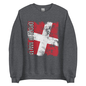 Order Of Malta Flag - Distressed Flag Sweatshirt