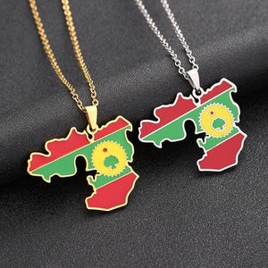 Oromia Flag Map Necklace