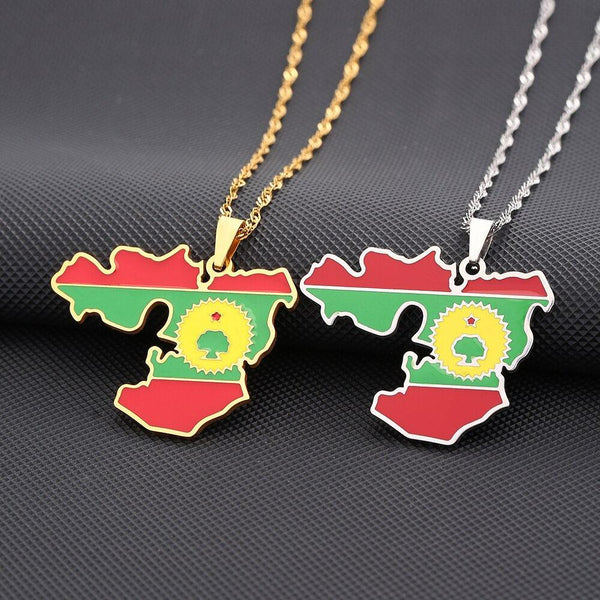 Oromia Flag Map Necklace