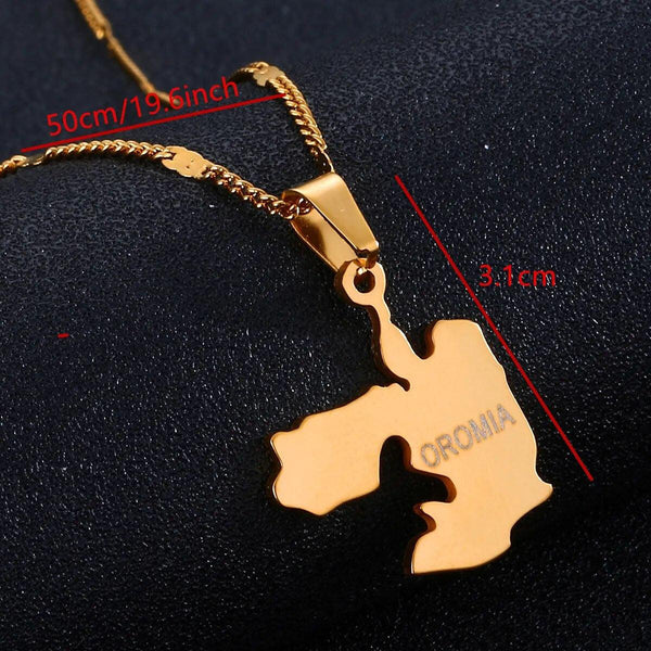 Oromia Flag Map Necklace