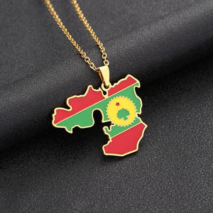 Oromia Flag Map Necklace