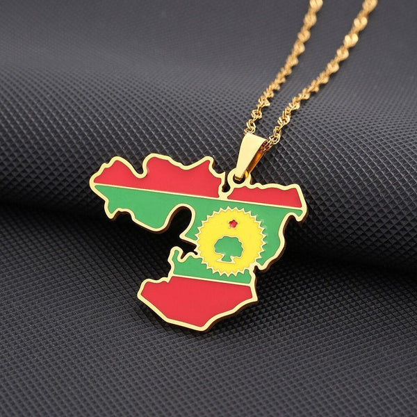 Oromia Flag Map Necklace