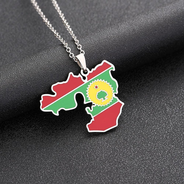 Oromia Flag Map Necklace