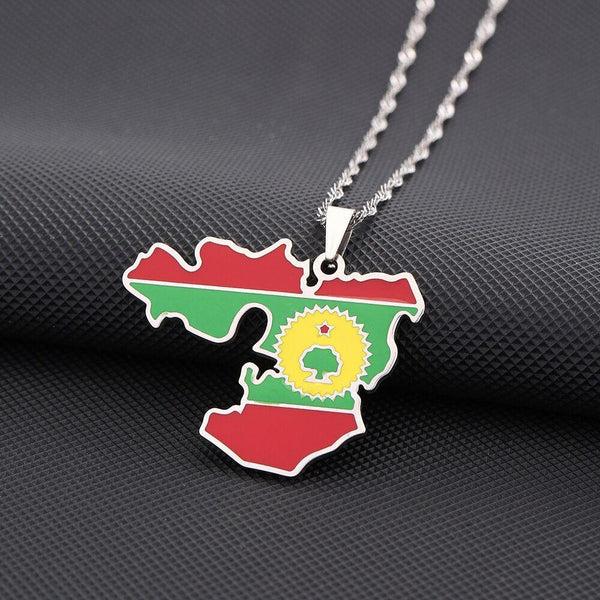Oromia Flag Map Necklace