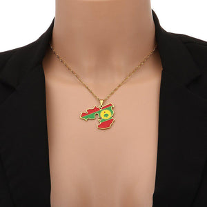 Oromia Flag Map Necklace