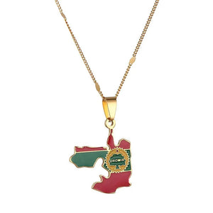 Oromia Flag Map Necklace