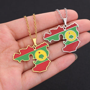 Oromia Flag Map Necklace