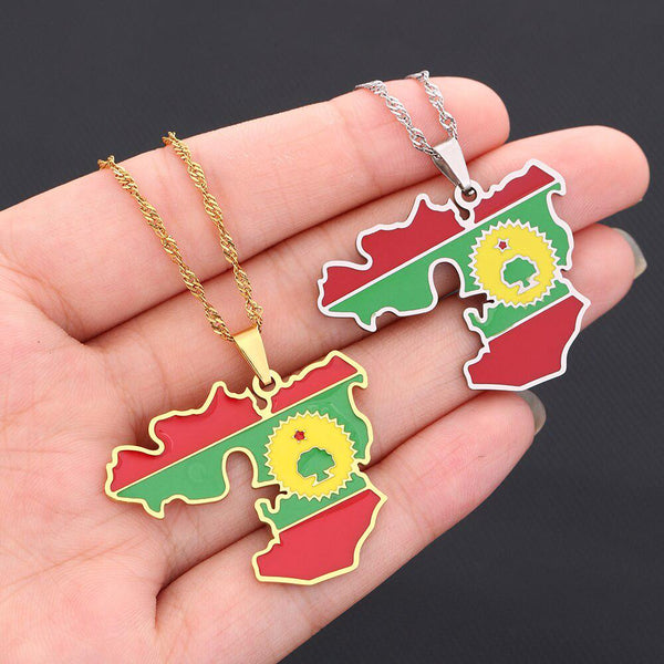 Oromia Flag Map Necklace