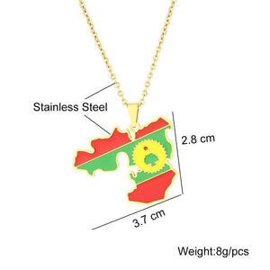 Oromia Flag Map Necklace