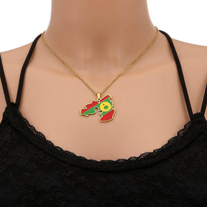 Oromia Flag Map Necklace