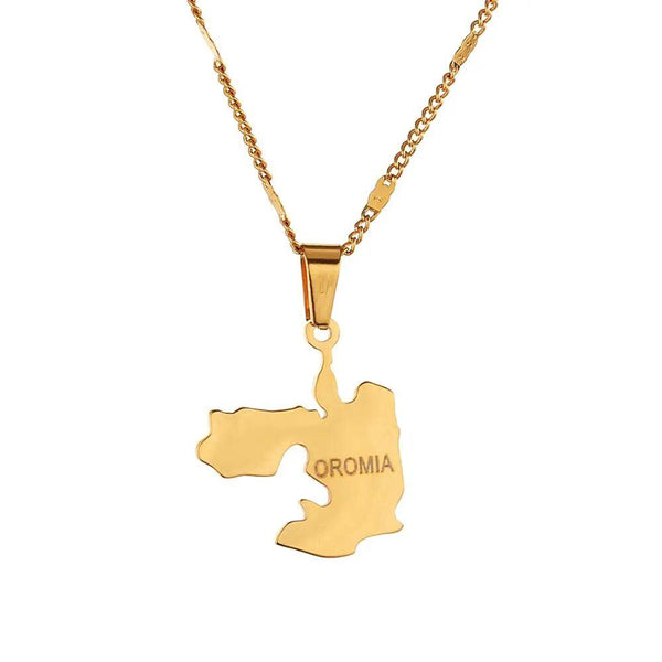 Oromia Flag Map Necklace