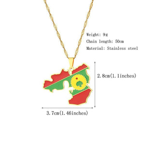 Oromia Flag Map Necklace