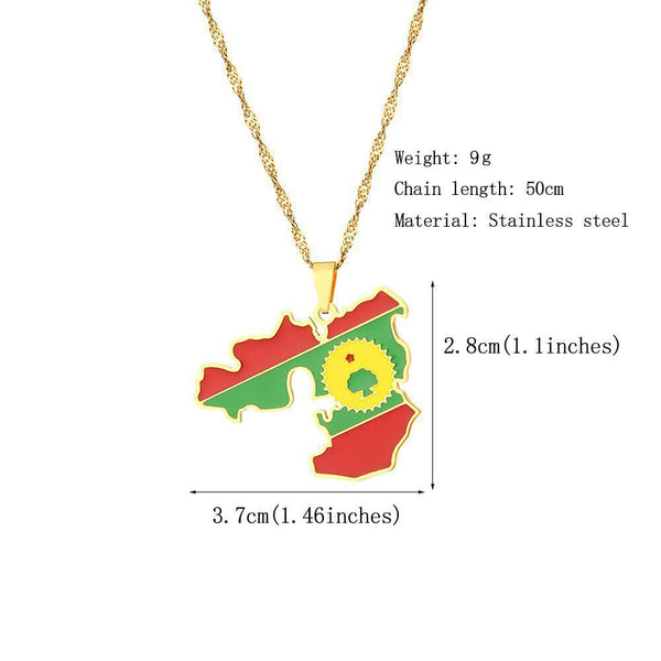 Oromia Flag Map Necklace