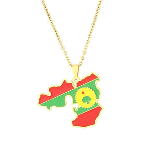 Oromia Flag Map Necklace