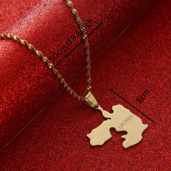 Oromia Map Necklace