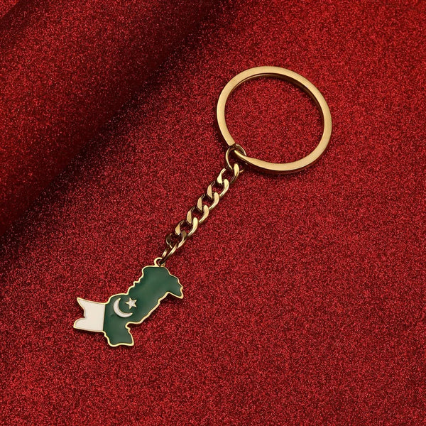 Pakistan Flag Map Keychain