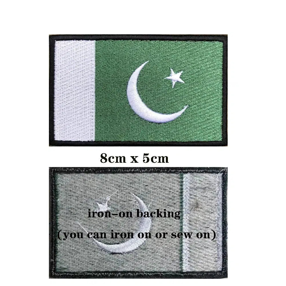 Pakistan Flag Patch - Iron On/Hook & Loop Patch