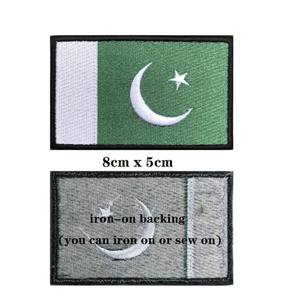 Pakistan Flag Patch - Iron On/Hook & Loop Patch