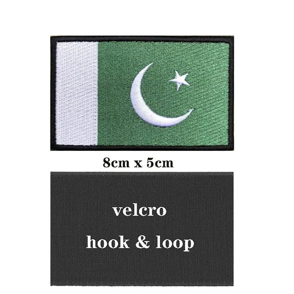 Pakistan Flag Patch - Iron On/Hook & Loop Patch