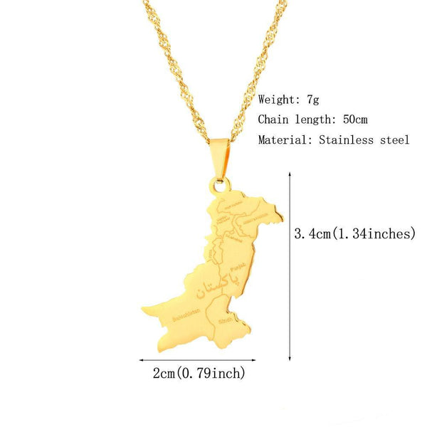 Pakistan Map Necklace