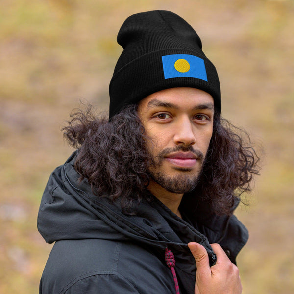 Palau Flag Beanie - Embroidered Winter Hat