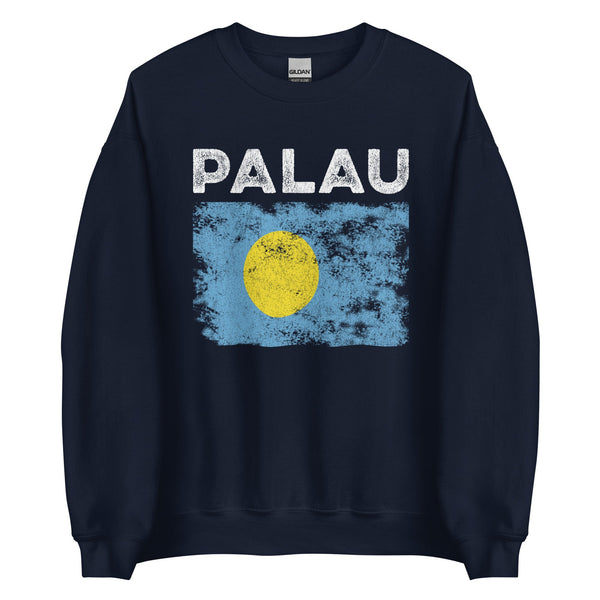 Palau Flag Distressed - Palauan Flag Sweatshirt