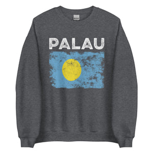 Palau Flag Distressed - Palauan Flag Sweatshirt