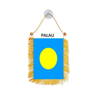Palau Hanging Flag for Car - Small Rearview Mirror Flag