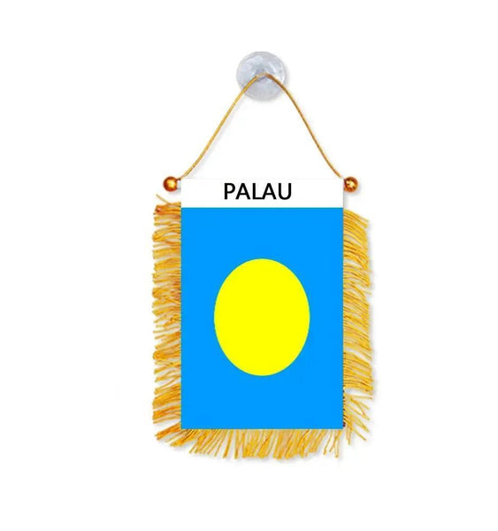Palau Hanging Flag for Car - Small Rearview Mirror Flag