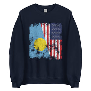 Palau USA Flag - Half American Sweatshirt