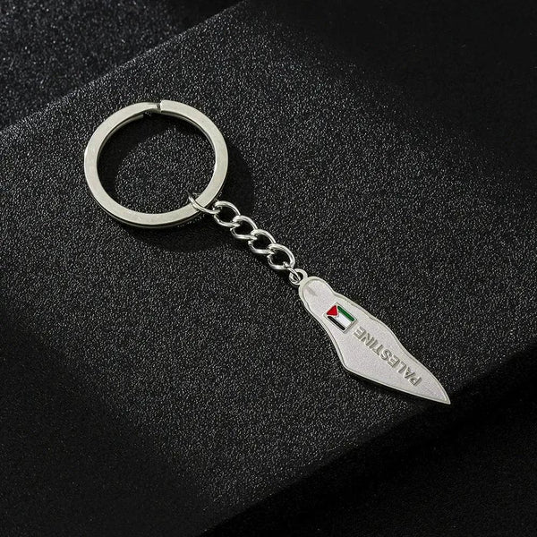 Palestine Flag Map Keychain