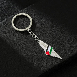 Palestine Flag Map Keychain