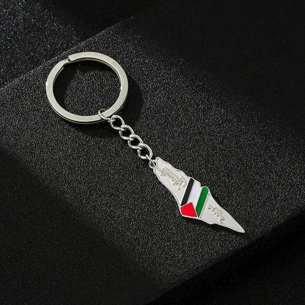 Palestine Flag Map Keychain