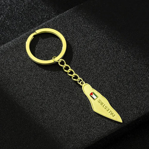 Palestine Flag Map Keychain