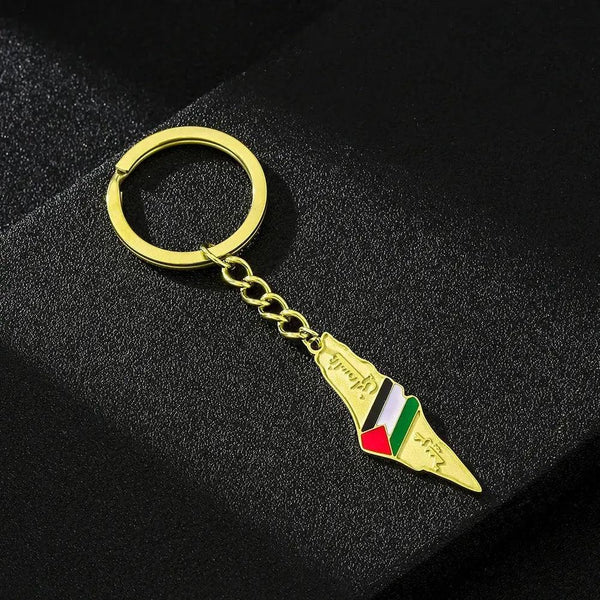 Palestine Flag Map Keychain