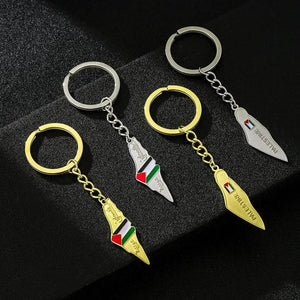 Palestine Flag Map Keychain