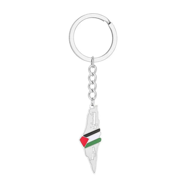 Palestine Flag Map Keychain