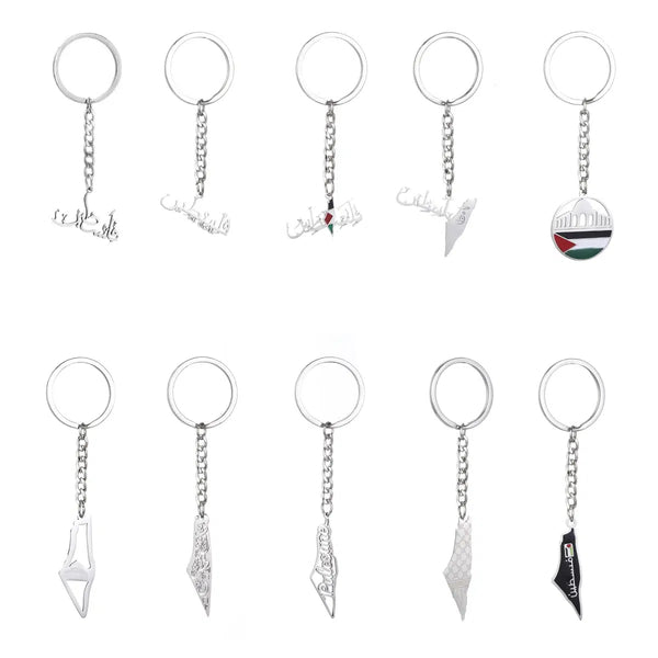 Palestine Flag Map Keychain Collection