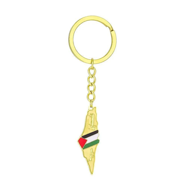 Palestine Flag Map Keychain