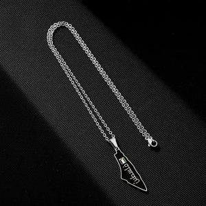 Palestine Flag Map Necklace