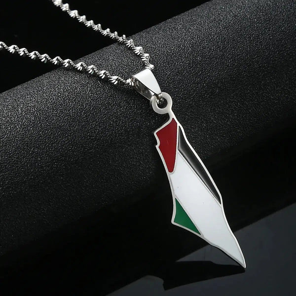 Palestine Flag Map Necklace