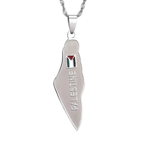 Palestine Flag Map Necklace