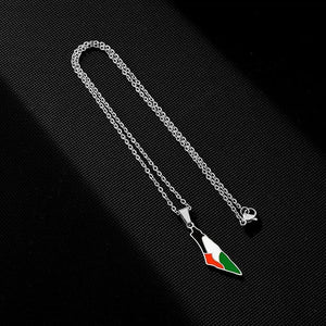 Palestine Flag Map Necklace