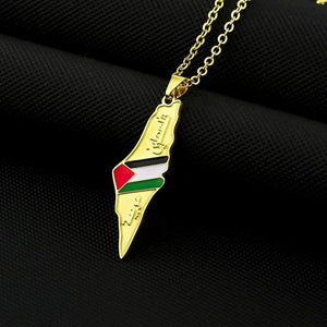 Palestine Flag Map Necklace Collection