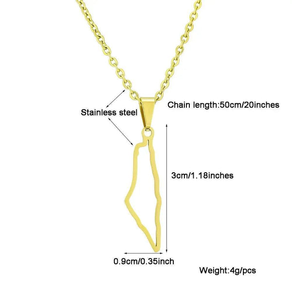 Palestine Flag Map Necklace Collection